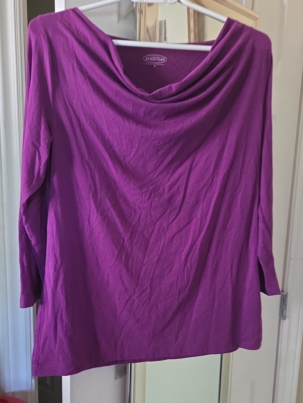 Talbots Purple Cowl Neck Long Sleeve Top